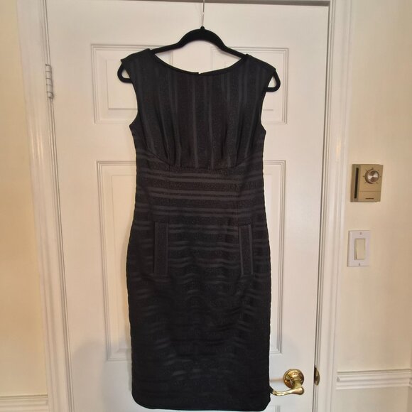 Anne Klein Black Dress with Silver Metallic Thread, Size 4 - Picture 12 of 14